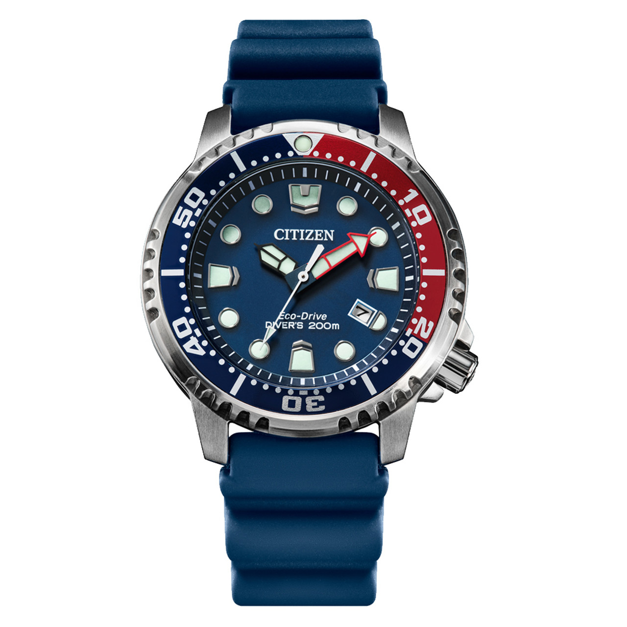 Citizen Eco-Drive Promaster Dive Watch with Blue Dial and Rubber