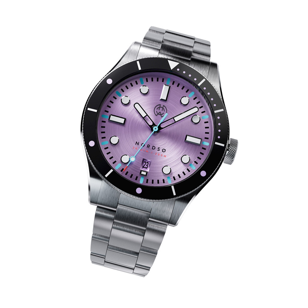 Henry Archer Nordso Automatic Dive Watch with Iris Purple Dial