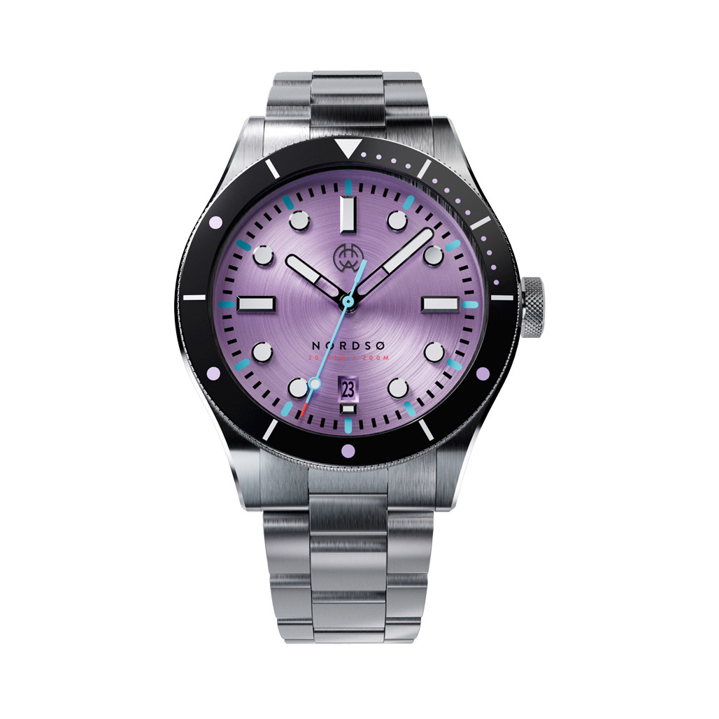 Henry Archer Nordso Automatic Dive Watch with Iris Purple Dial