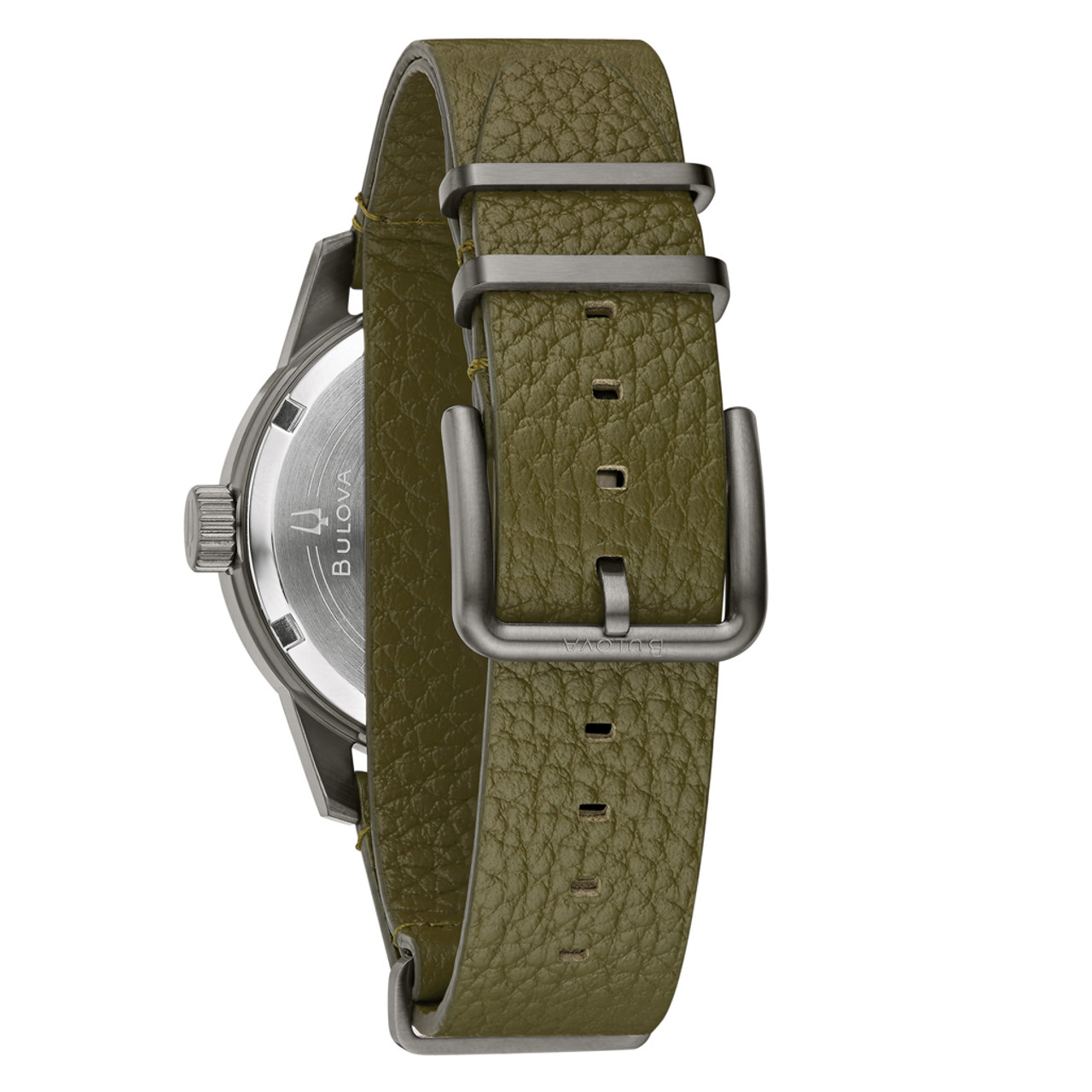 ブローバ　BULOVA ミリタリー　98A255 Black Dial Leather Strap Hack Watch 98A255 | Bulova