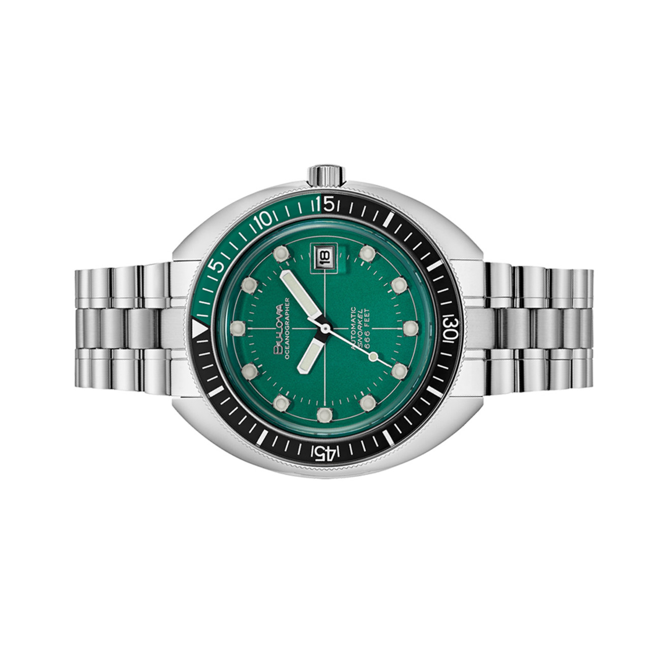 Bulova Oceanographer Snorkel Automatic Dive Watch with Green Dial