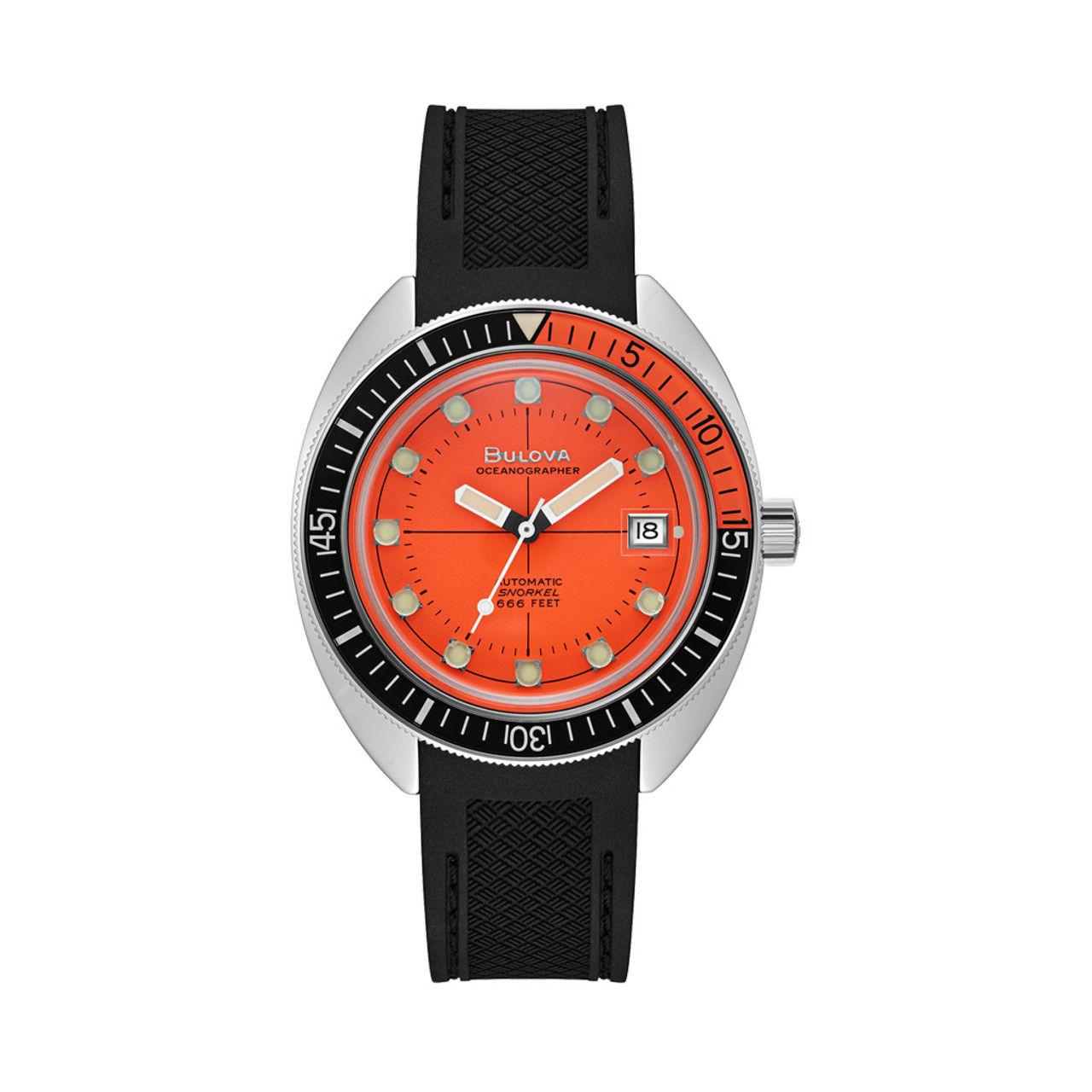 Bulova Oceanographer Snorkel Automatic Dive Watch with Orange Dial 