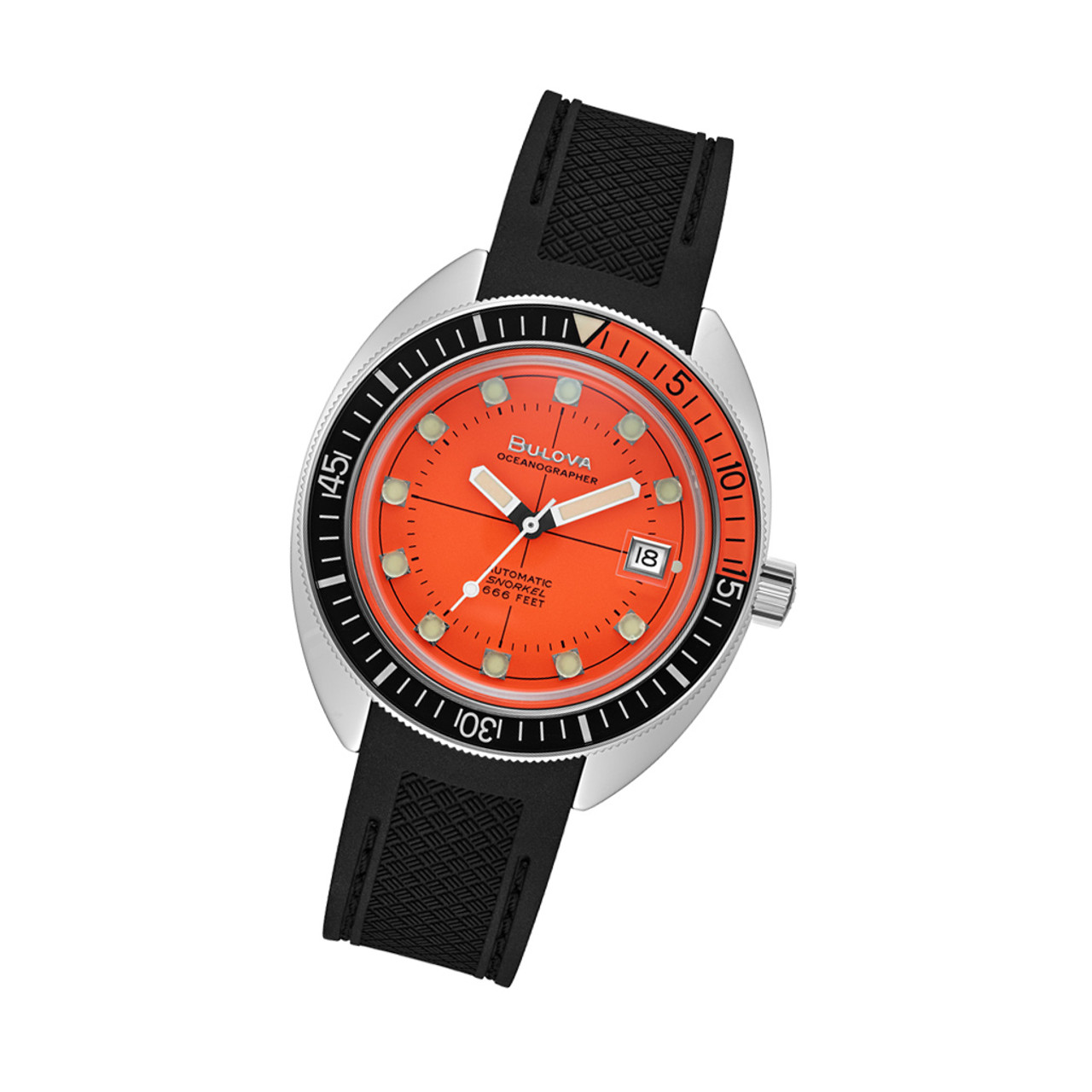 Bulova Oceanographer Snorkel Automatic Dive Watch with Orange Dial