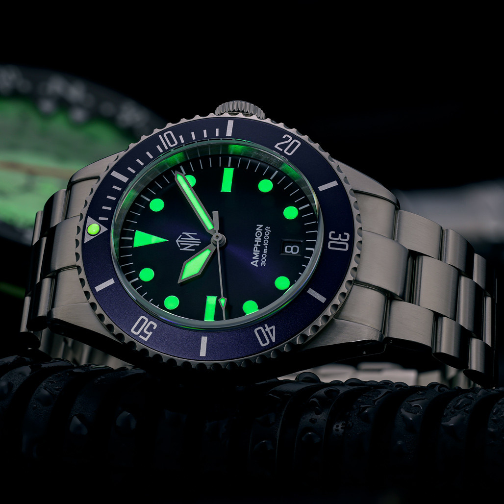 NTH Legends Series Amphion Midnight Blue Dive Watch with Date WWNTHLAMED