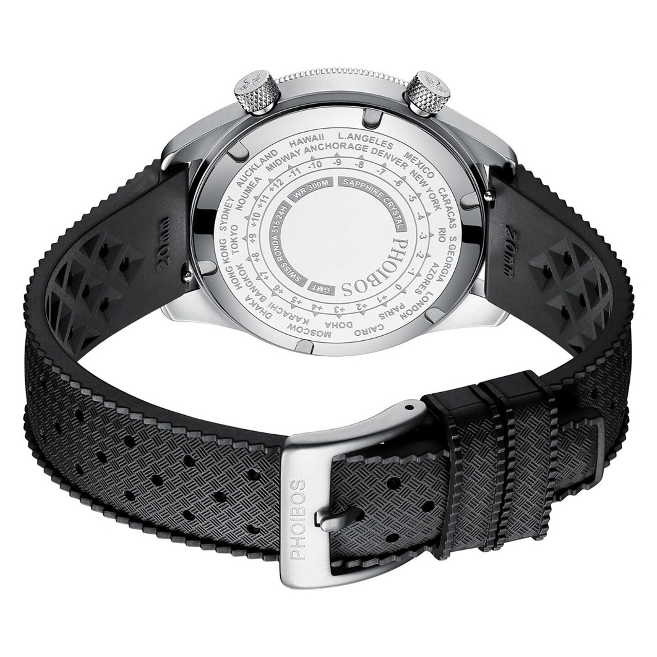 オシア17 12号300 PHOIBOS Eagle Ray 300-Meter Dual-Time GMT Dive Watch with