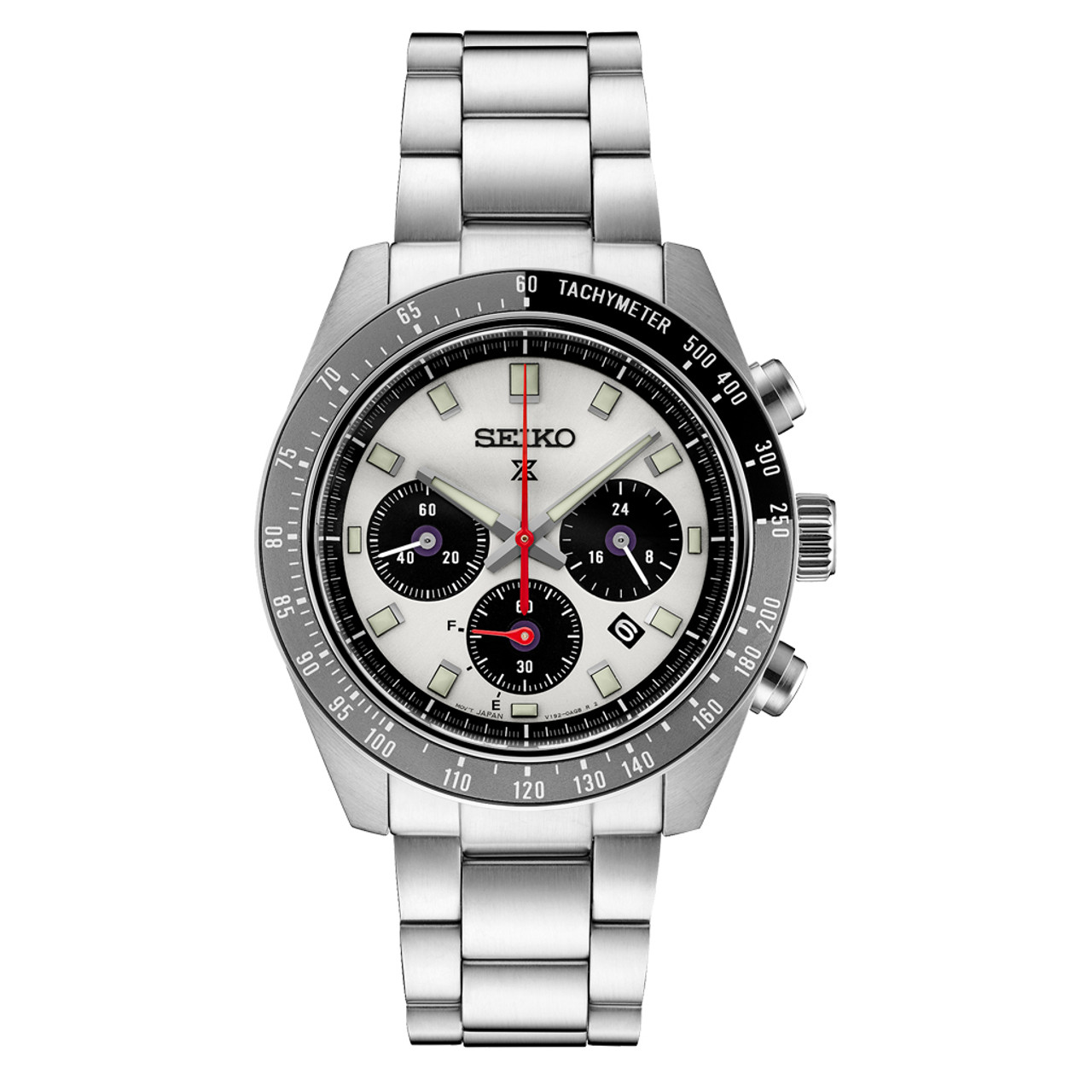 Seiko Prospex 41mm Speedtimer Solar Chronograph with Silver Dial