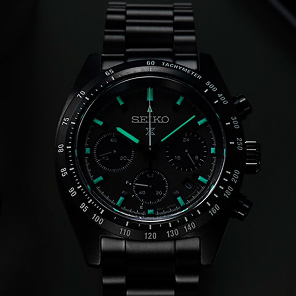 Seiko Prospex Speedtimer Solar Chronograph in black IP Plating #SSC917