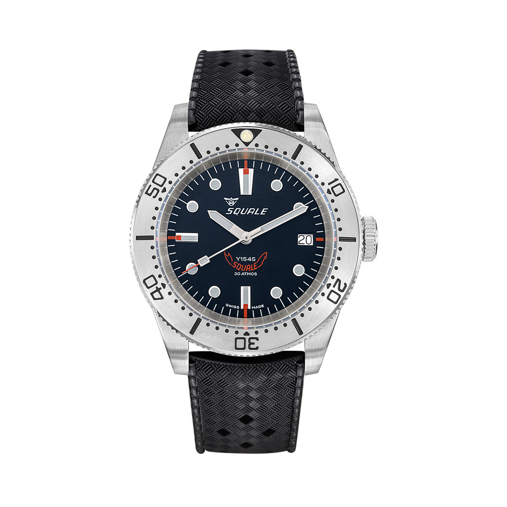 Squale 1545 Black Dial Dive Watch with Orange Accents and Steel