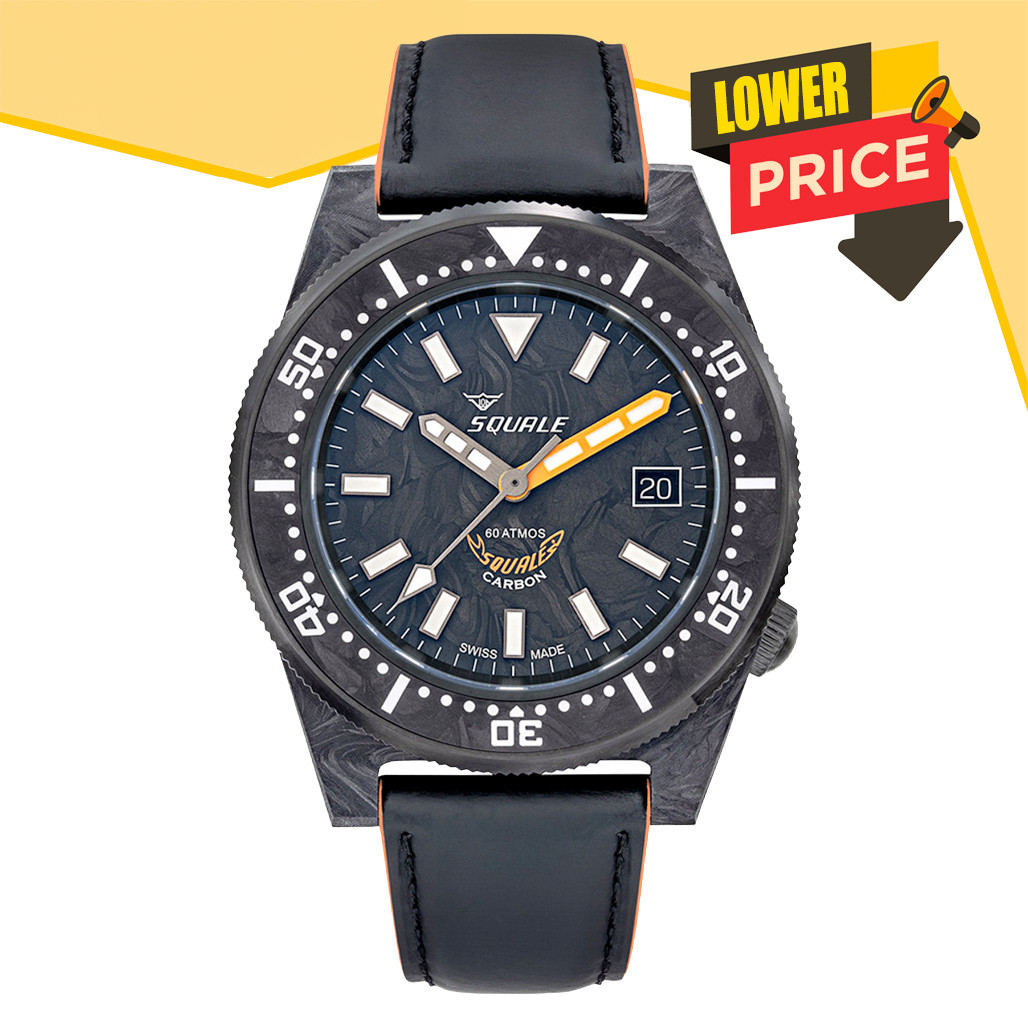 Squale T183 Forged Carbon Dive Watch with Orange Accents