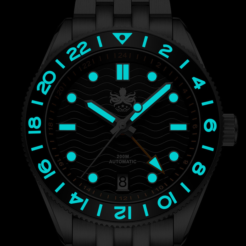 Phoibos Wave Master GMT Automatic Watch with Purple Dial #PY049H