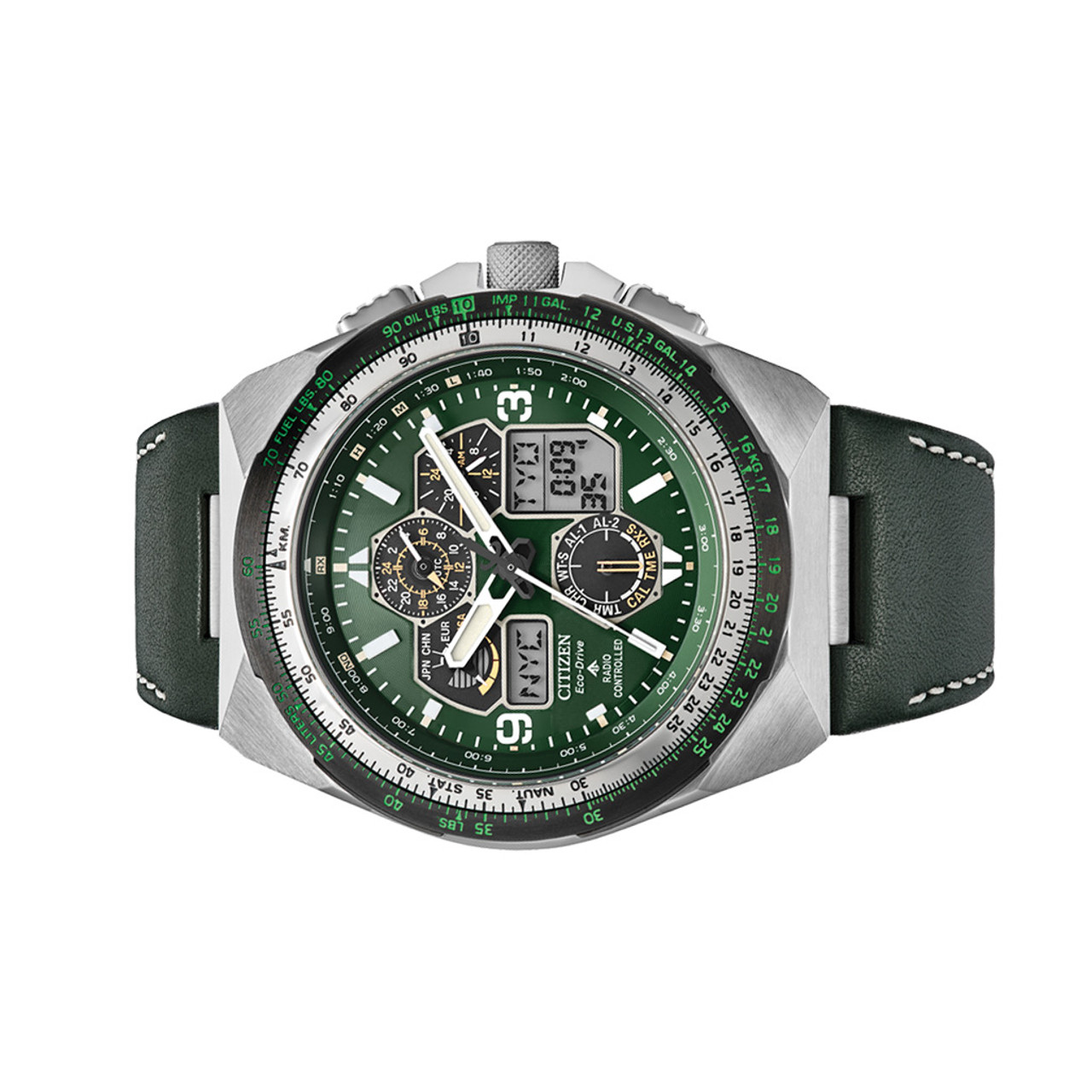 Citizen Promaster Skyhawk A-T Solar Watch with Green Dial #JY8147-01X
