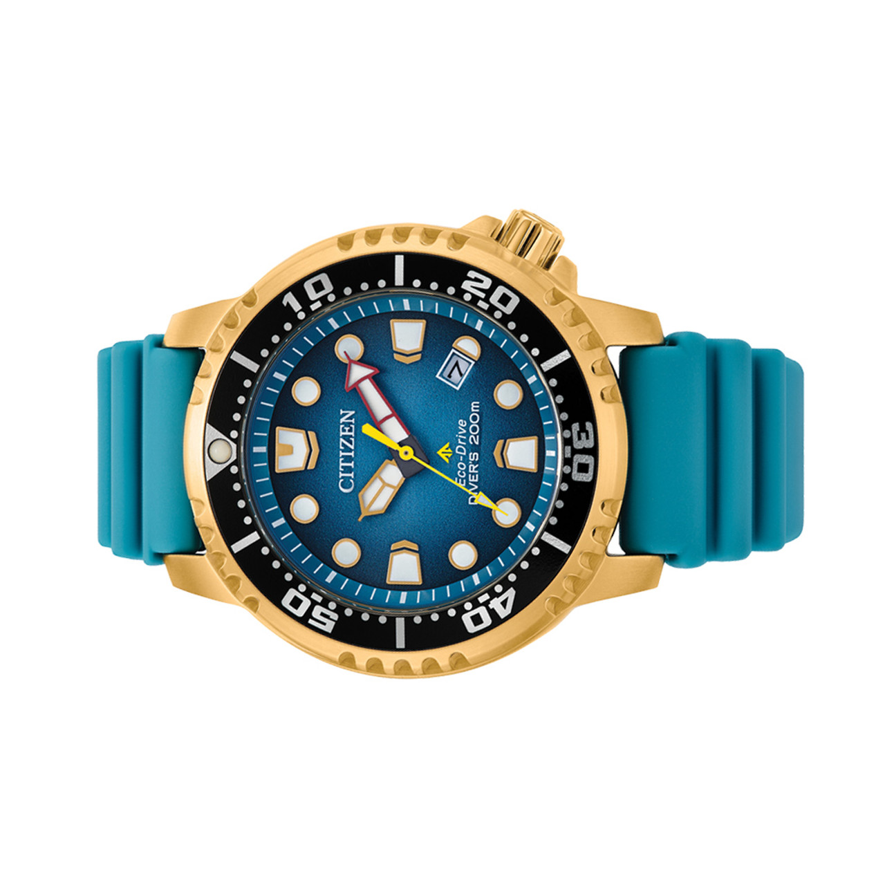 Blue with Citizen #BN0162-02X Goldtone Dive Promaster Solar Watch Case Dial and