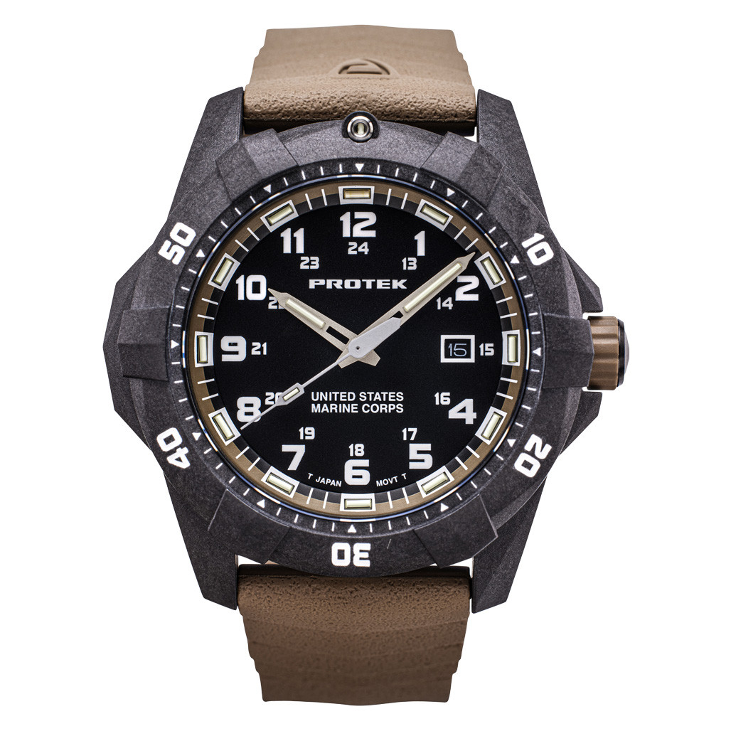 Protek Carbon Composite Official USMC Tritium Dive Watch with Sand