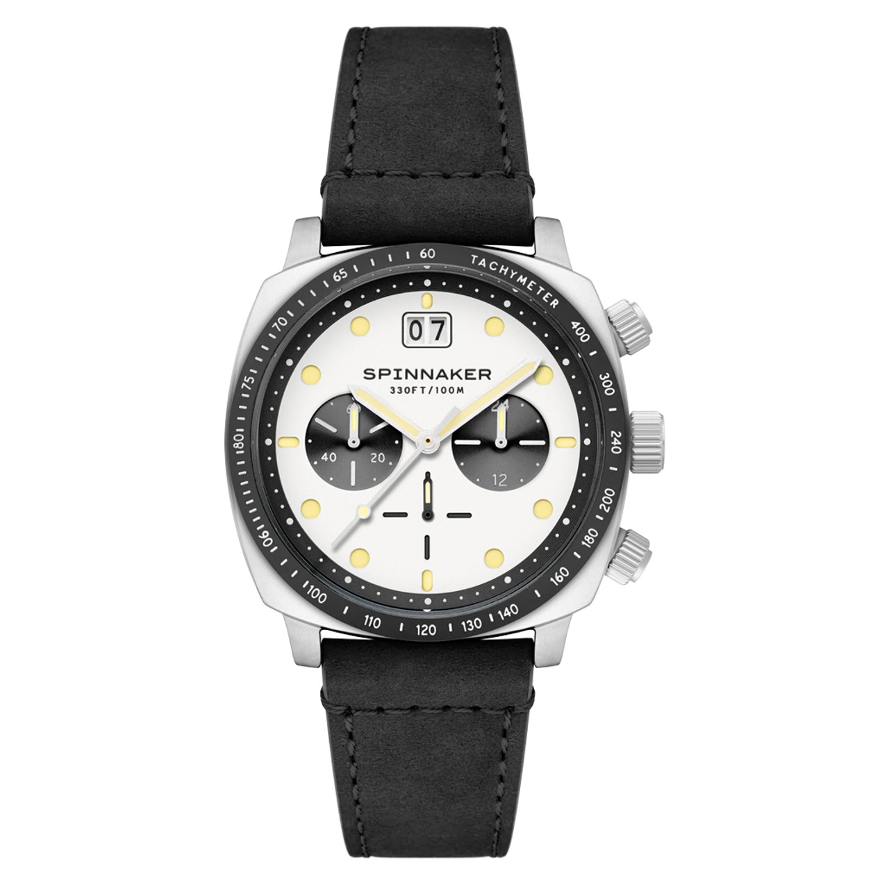 Spinnaker Hull Chronograph with Panda White Dial #SP-5068-07