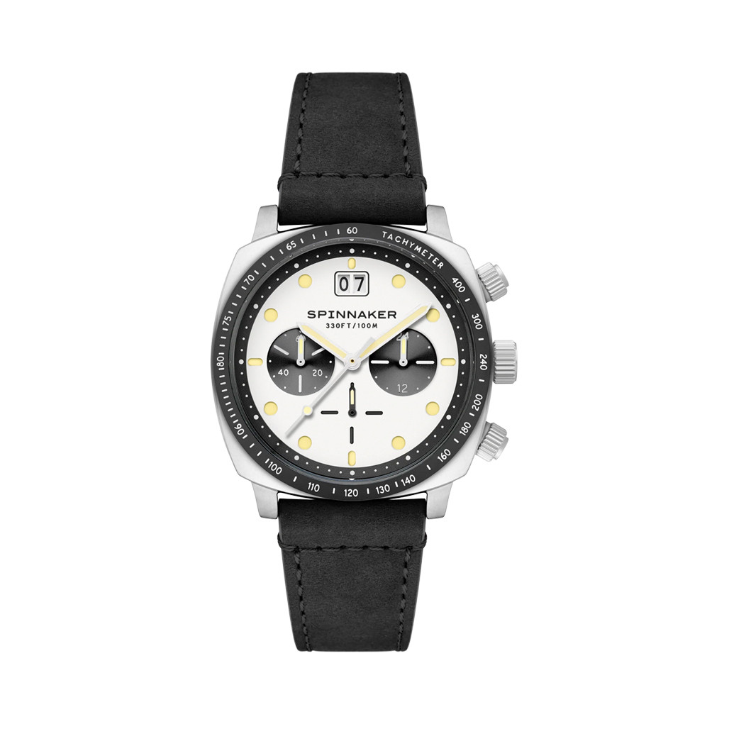 Spinnaker Hull Chronograph with Panda White Dial #SP-5068-07