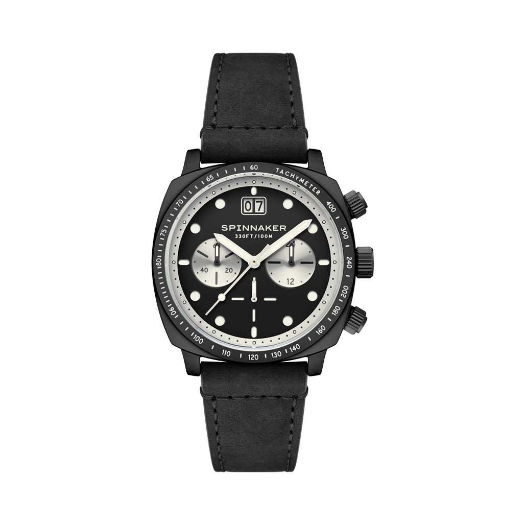 Spinnaker Hull Chronograph in Black Case and Black Dial #SP-5068-08