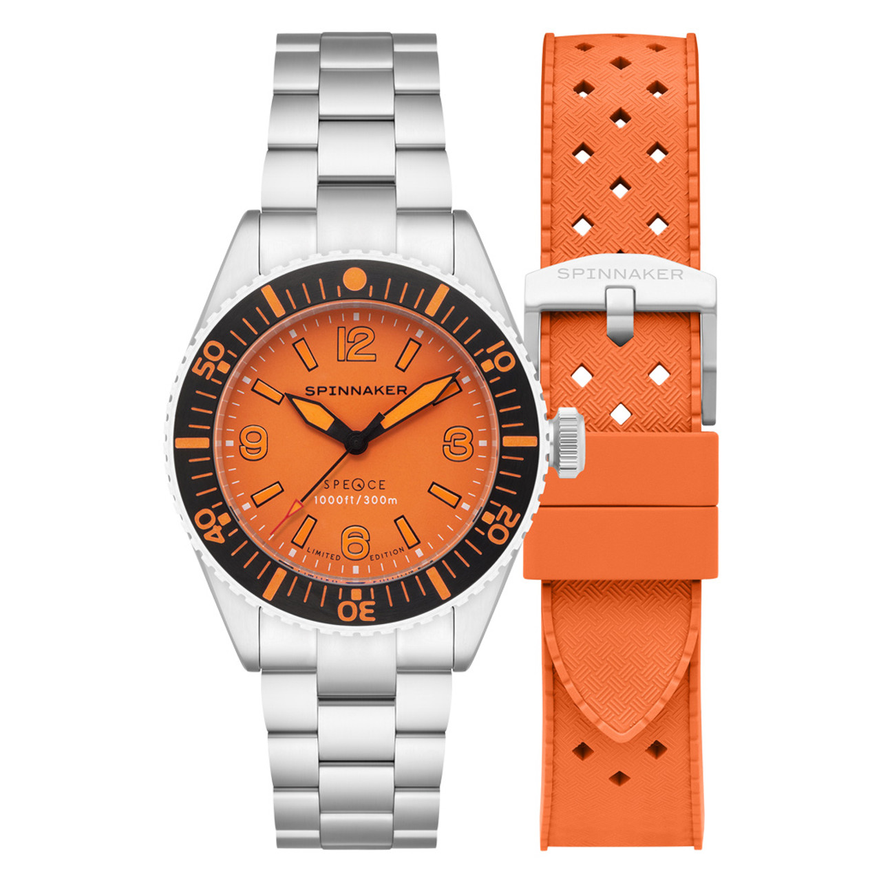 Spinnaker x Islander Spence Limited Edition Dive Watch with Tangerine Dial  #SP-5126-LIW22