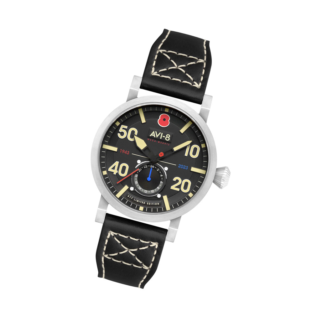 腕時計 RH Watch AVI-8 Spitfire Lock Japanese Meca-Quartz Chronograph, Blue Dial