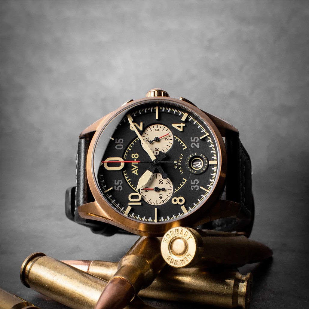 AVI-8 Spitfire Lock Chronograph Void Black #AV-4089-07