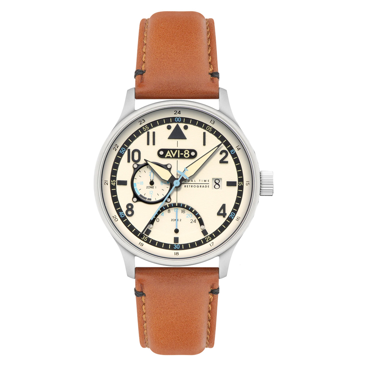 AVIRIVA HORNET 110 　6 シェル　25.5 AVI-8 McKellar Dual Time Watch with Ivory Dial #AV-4101-0C