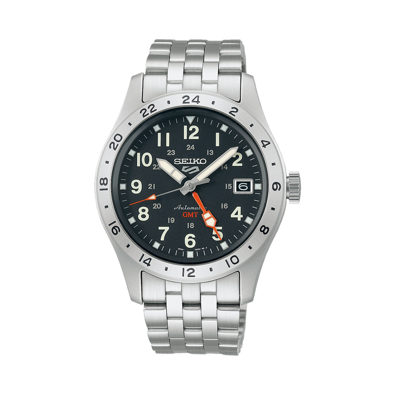 Seiko 5 Sports Automatic GMT Field Watch with Black Dial #SSK023