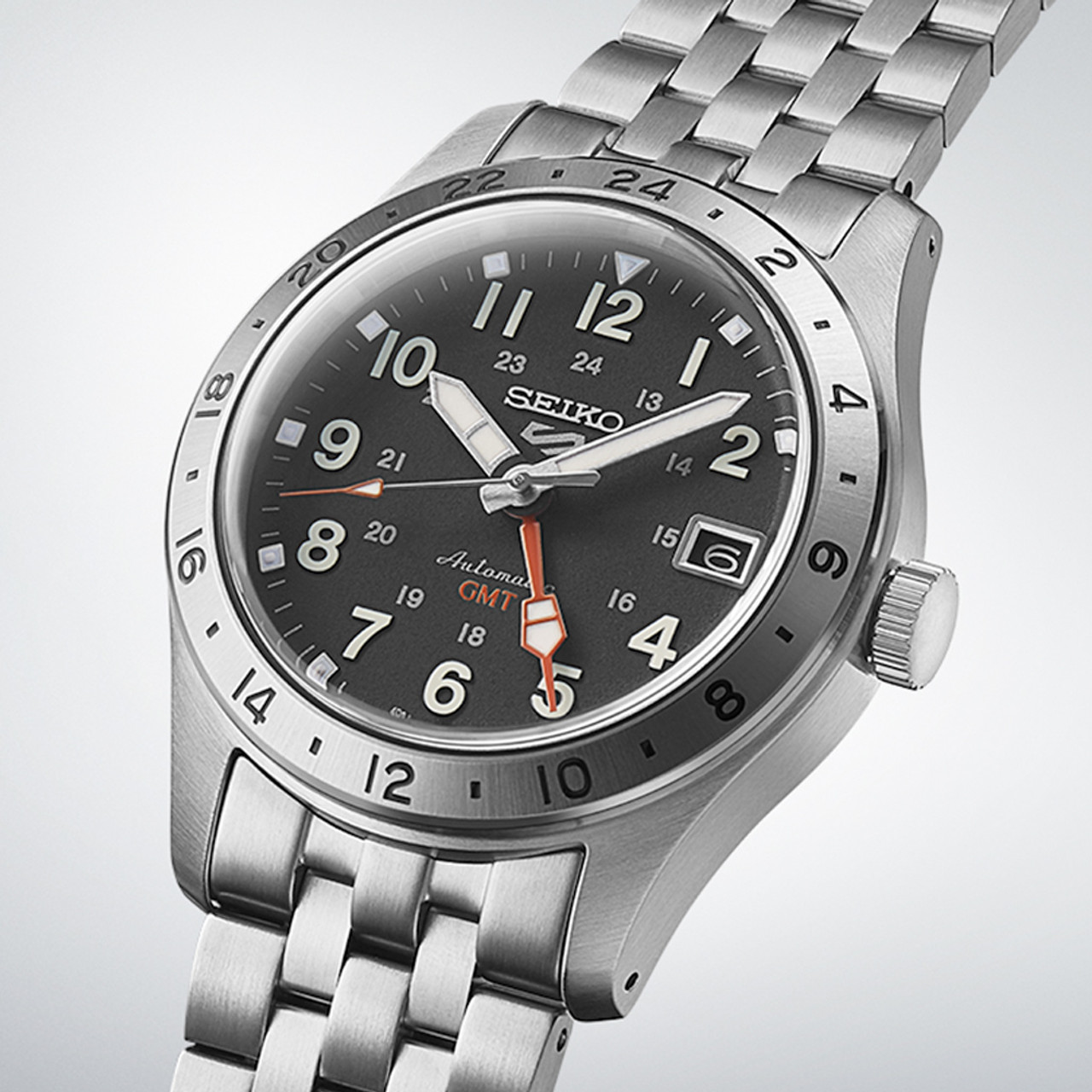 SEIKO5 自動巻きGMT ブラック Seiko - 5 Sports Automatic GMT | SSK025