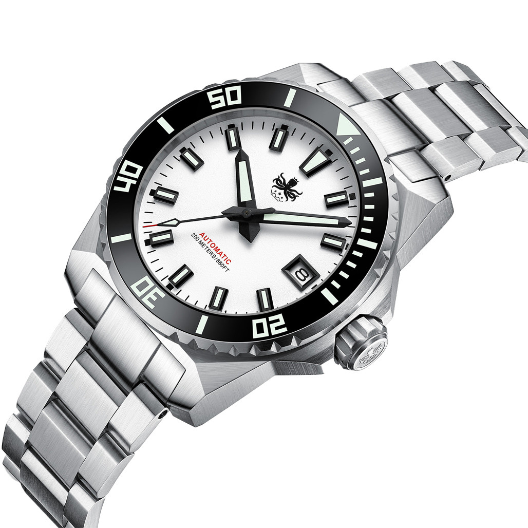Phoibos Leviathan 40 Automatic Dive Watch with White Dial #PY050E