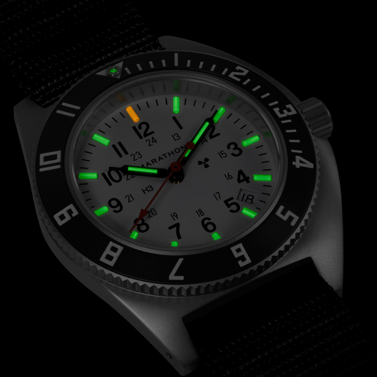 Marathon Swiss 41mm Arctic Steel Navigator with Tritium Tubes on 