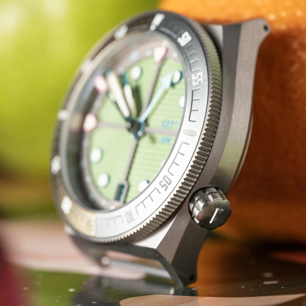 ADPT Series 1 GMT Titanium Field Watch with Mossy Shale Dial #ADPT