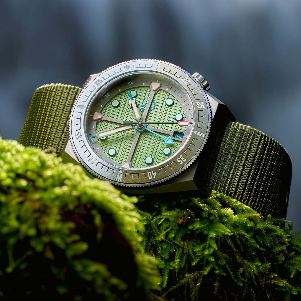 ADPT Series 1 GMT Titanium Field Watch with Mossy Shale Dial #ADPT