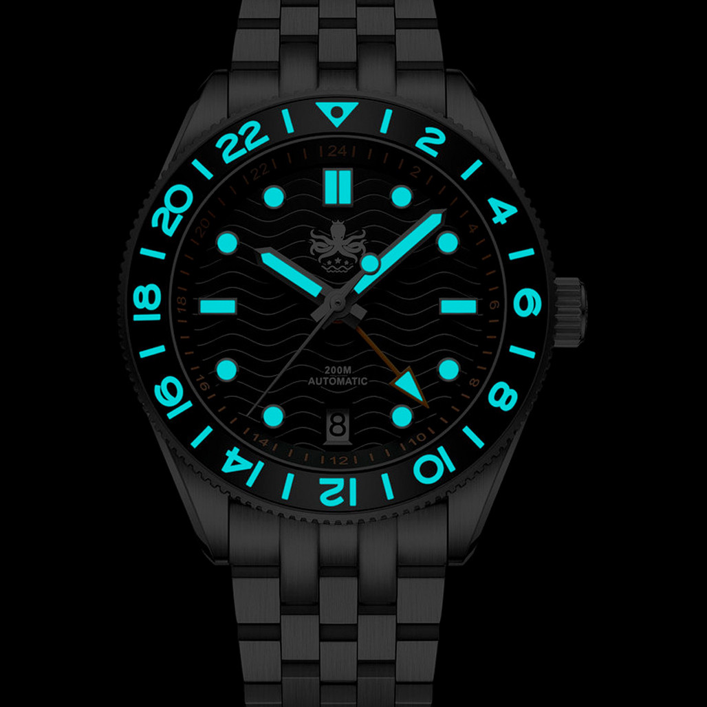 Phoibos Wave Master GMT Automatic Watch with Green Dial #PY049A