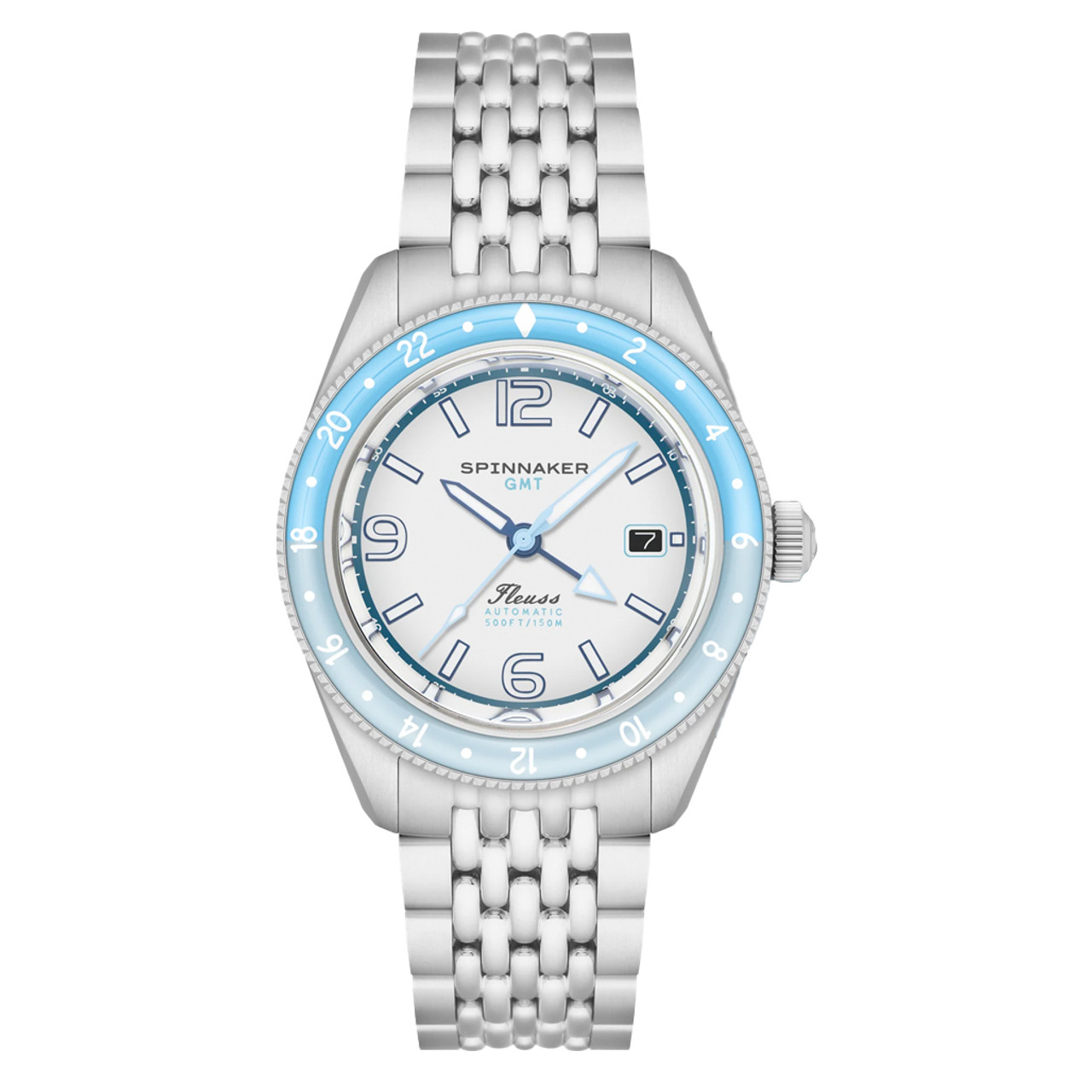 ハッセルバインク Spinnaker Fleuss GMT Automatic Watch with Moon White Dial