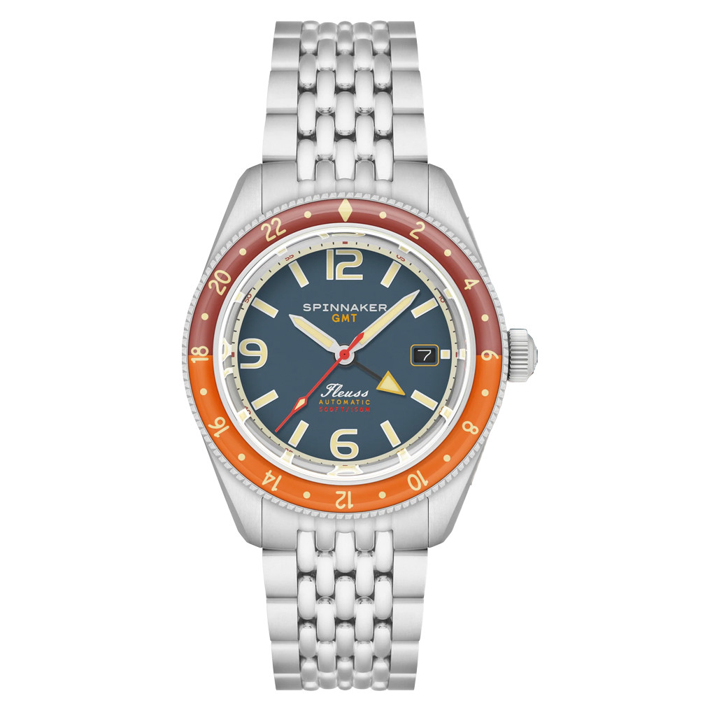 Spinnaker Fleuss GMT Automatic Watch with Cerulean Blue Dial #SP