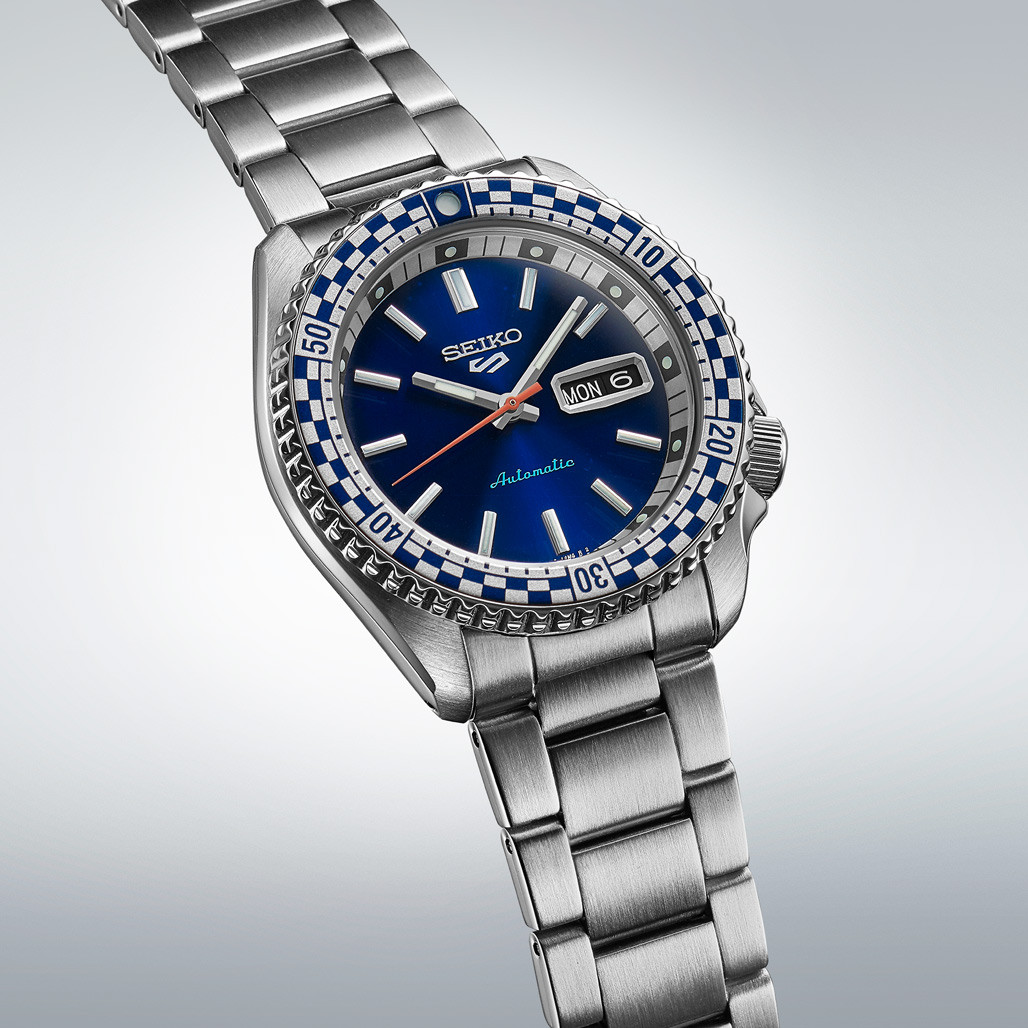 Seiko 5 Sports Special Edition Watch with Checkerboard Bezel and