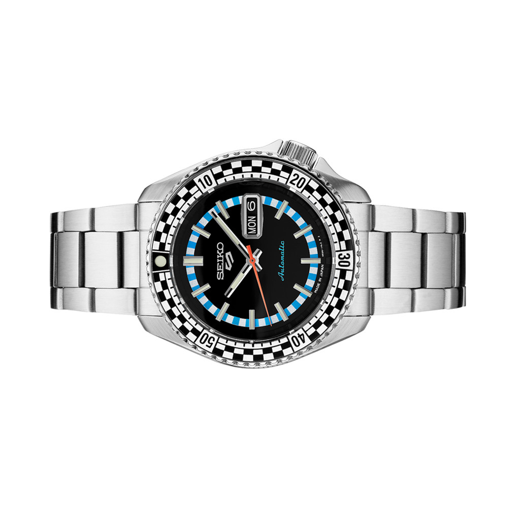 Seiko 5 Sports Special Edition Watch with Checkerboard Bezel and