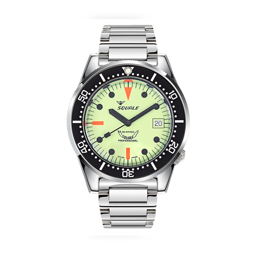 Squale 50 Atmos Swiss Made Dive Watch with Luminous Dial #1521FULL