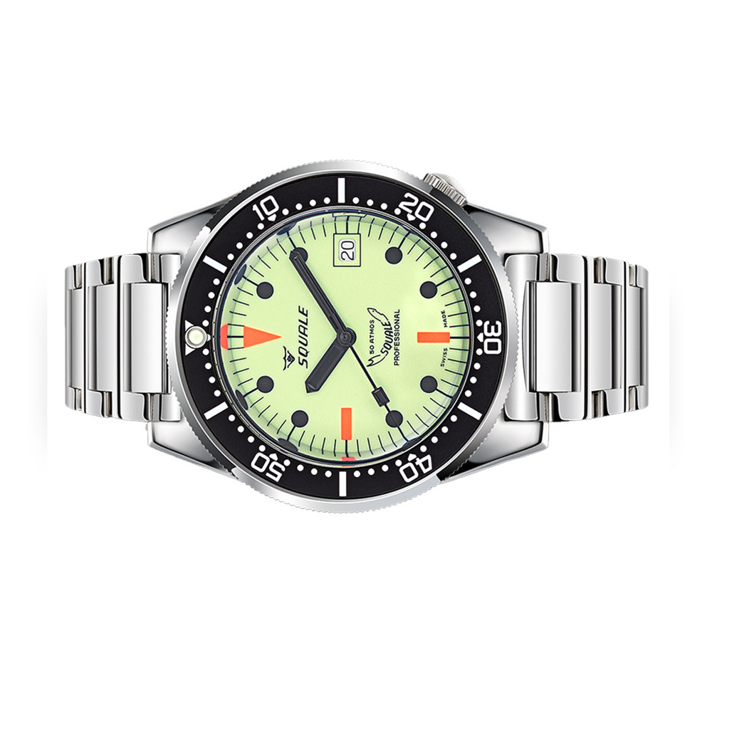 パーツ TA SQUALE 130-52T Squale 50 Atmos Swiss Made Dive Watch with Luminous Dial #1521FULL