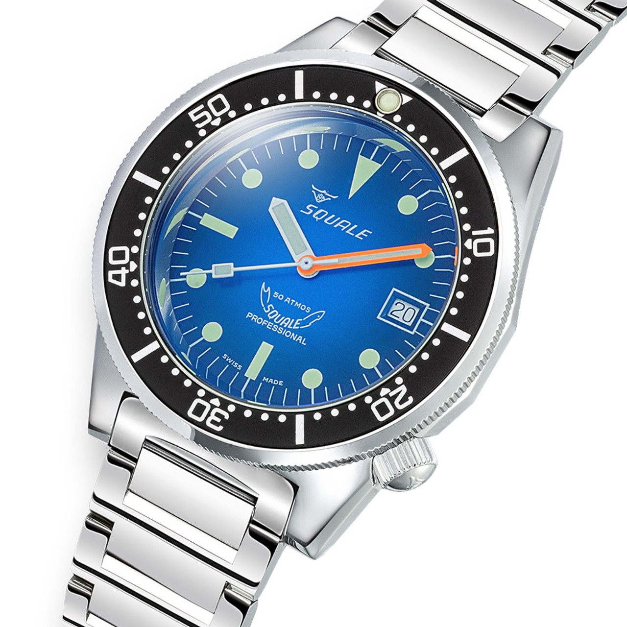 Squale 50 Atmos Profondo Swiss Dive Watch with Blue Ombre