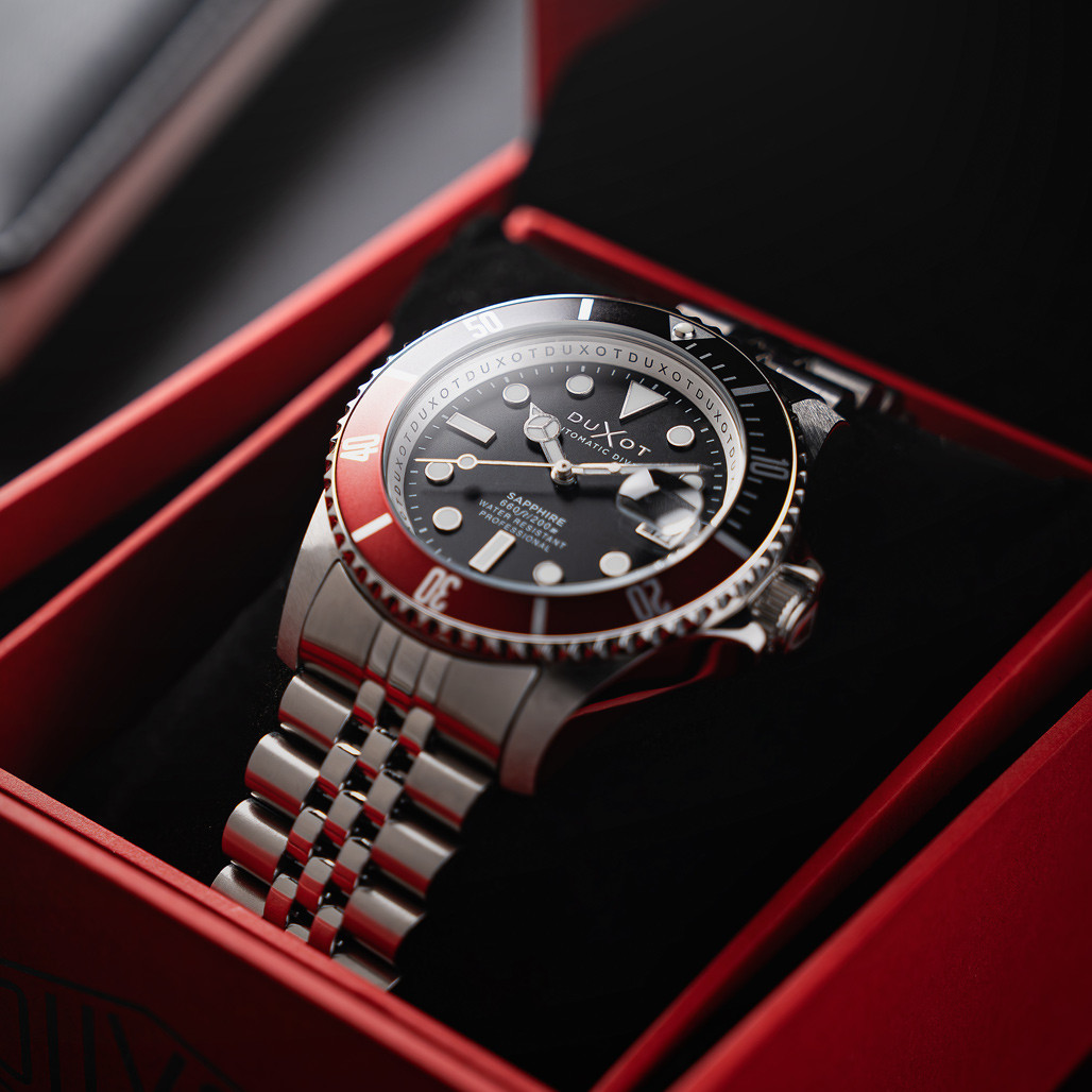 Duxot Atlantica Automatic Dive Watch with Jade Black Dial #DX-2057-88