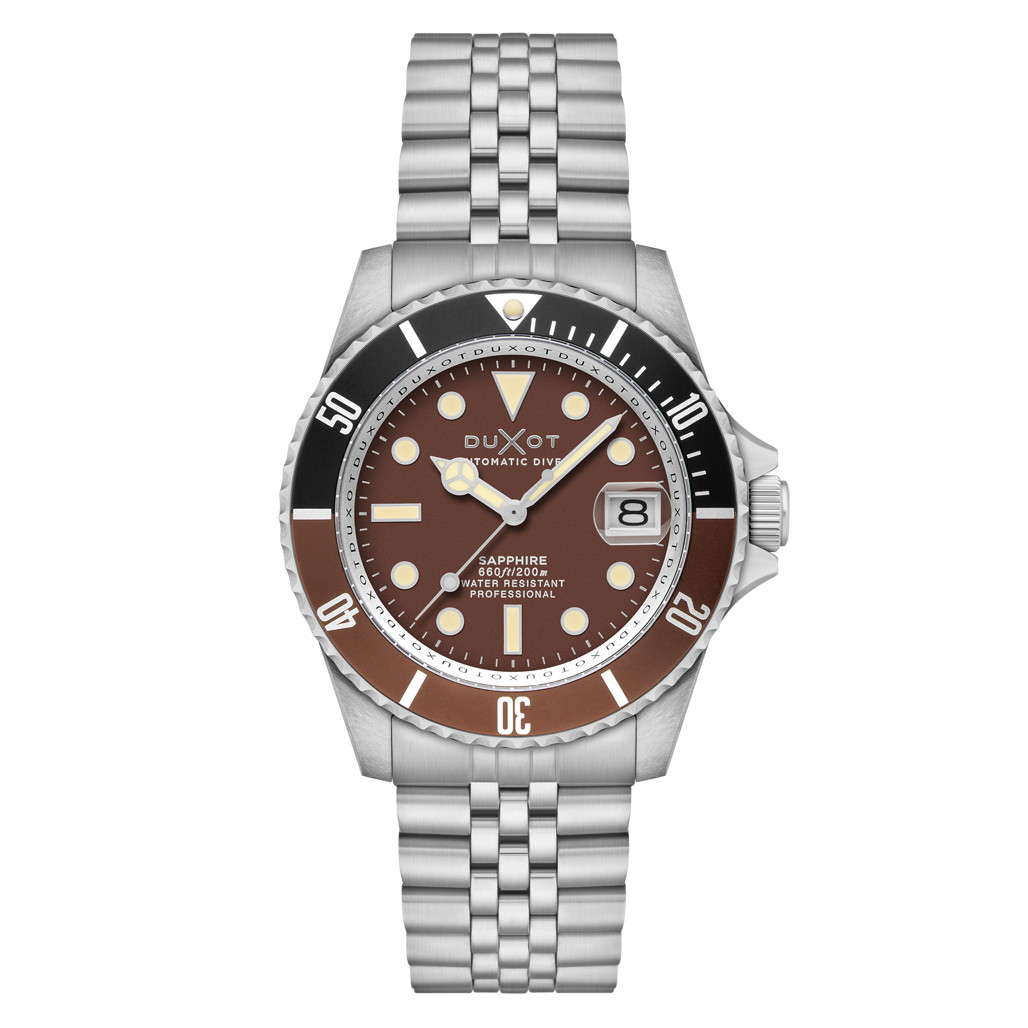 Duxot Atlantica Automatic Dive Watch with Chocolate Brown Dial #DX