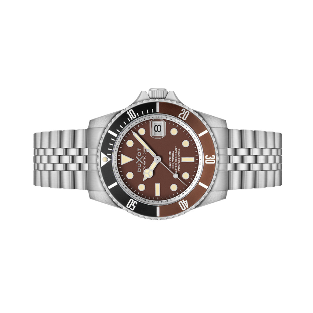 Duxot Atlantica Automatic Dive Watch with Chocolate Brown Dial #DX