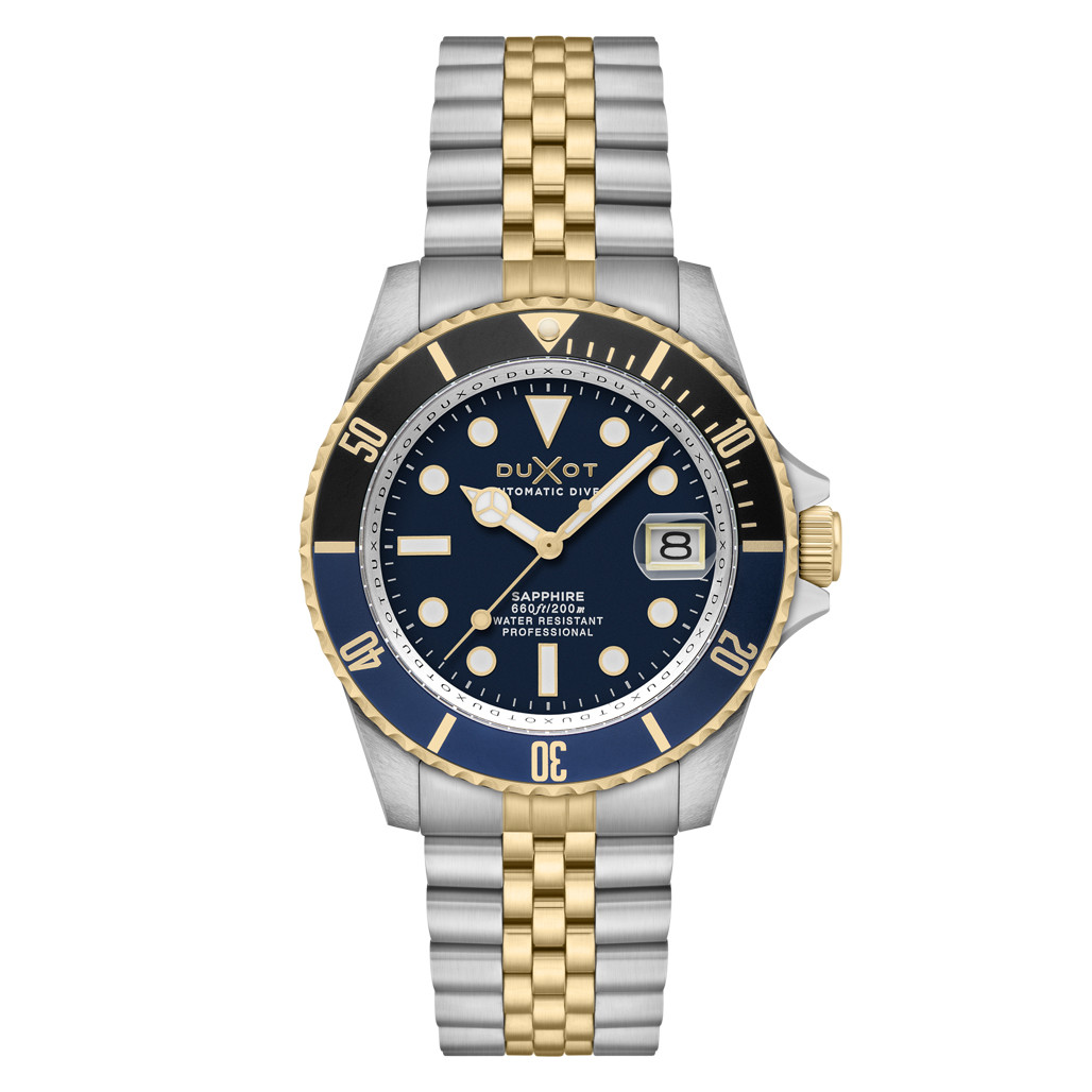 Duxot Atlantica Automatic Dive Watch with Two Tone Blue Dial #DX