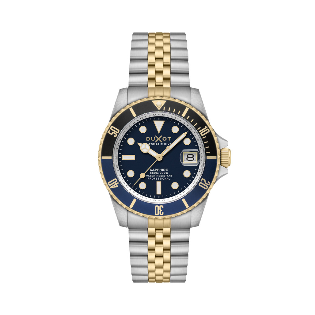 Duxot Atlantica Automatic Dive Watch with Two Tone Blue Dial #DX