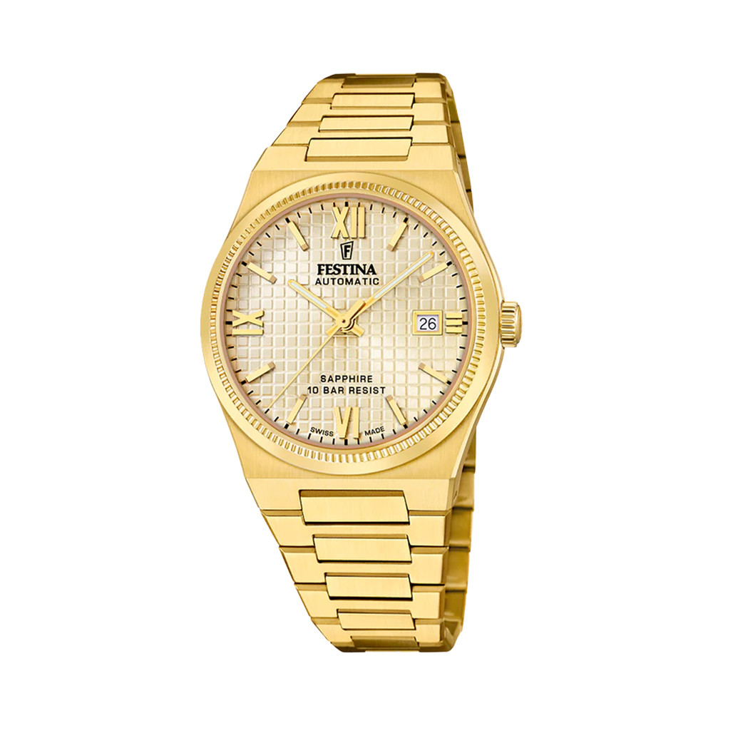 Festina Swiss Made Goldtone Automatic With Champagne Dial #F20032-2
