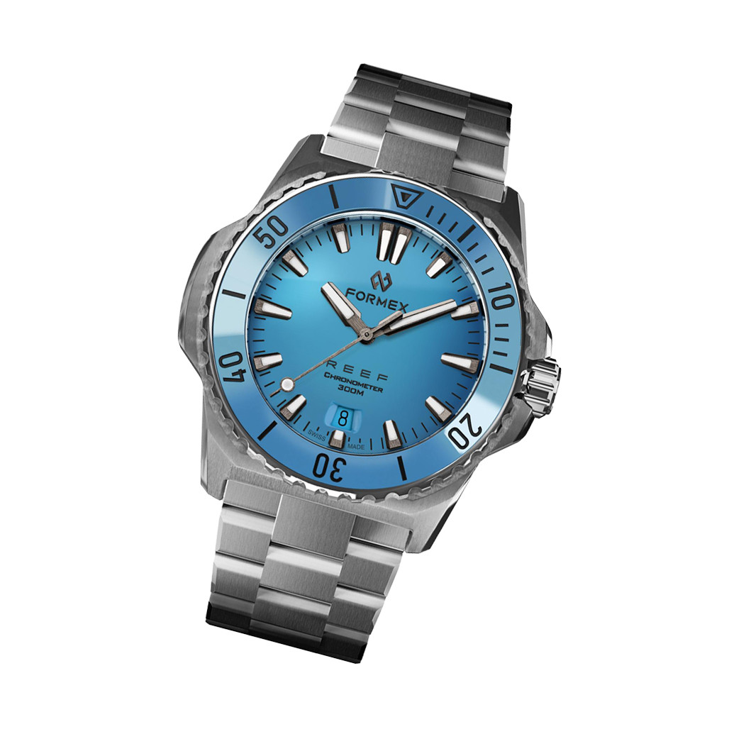 Formex Baby REEF 39.5mm Chronometer Watch with Bahama Blue Dial