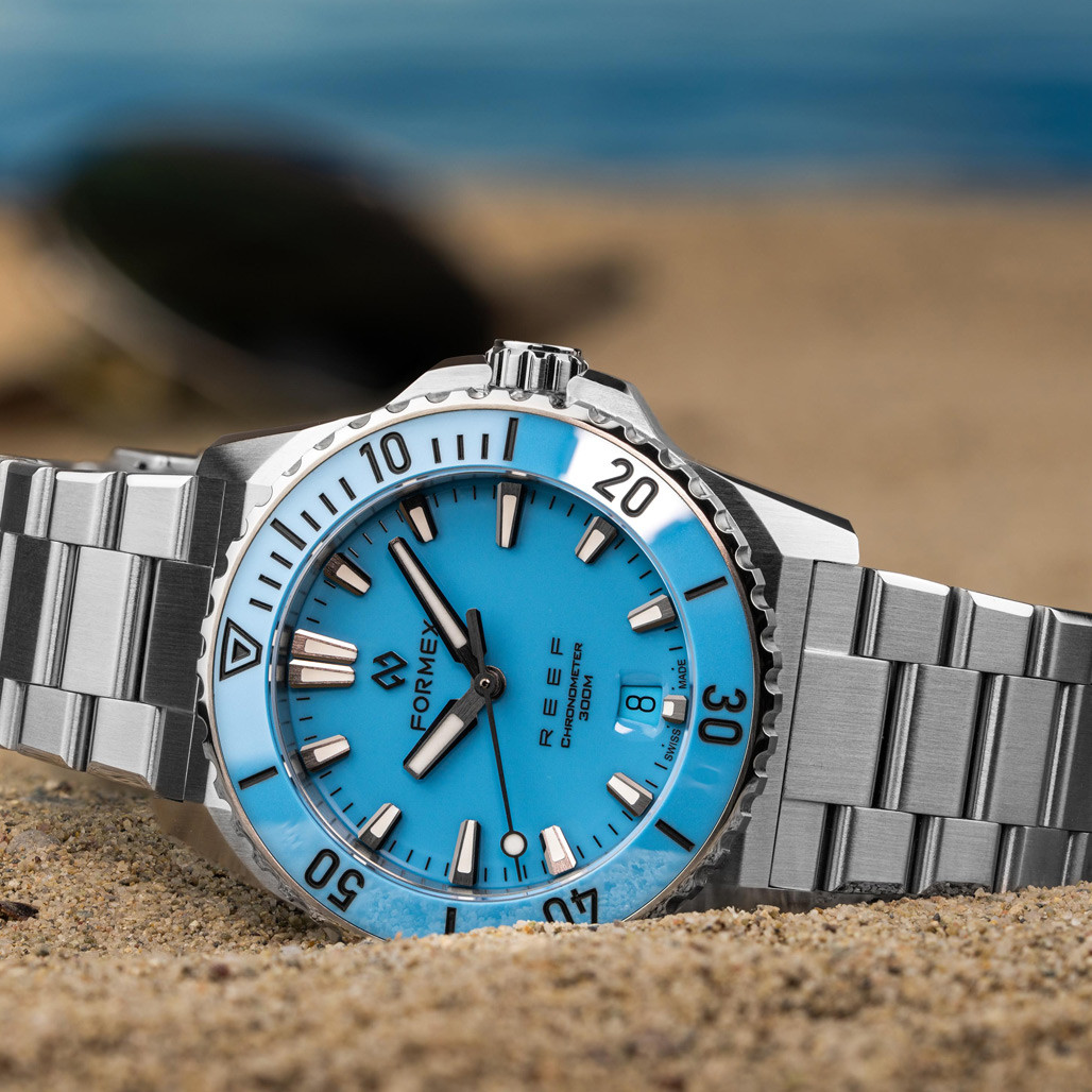 Formex Baby REEF 39.5mm Chronometer Watch with Bahama Blue Dial