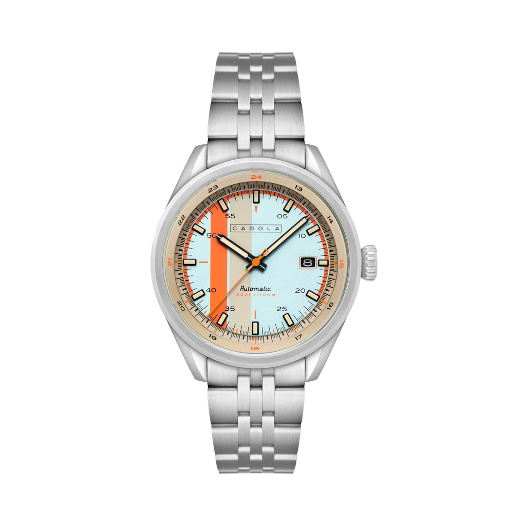 Cadola Pista Automatic Watch with Light Blue Striped Dial #CD-1031-55