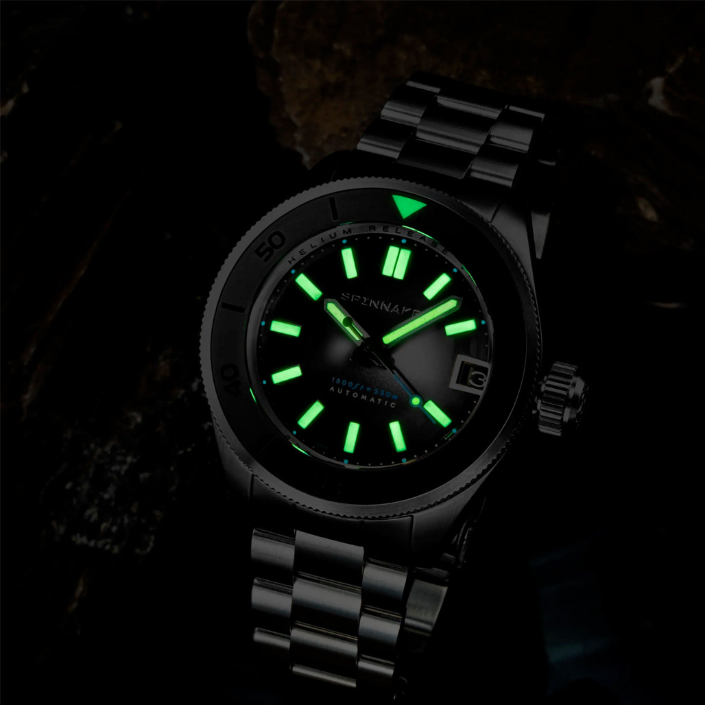 Spinnaker Piccard Automatic Dive Watch with Volcano Black Dial #SP