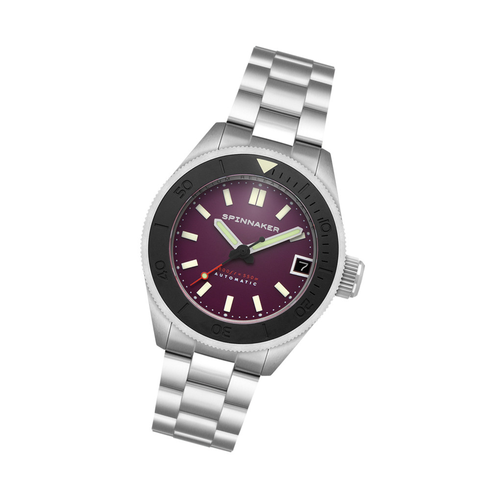 Spinnaker Piccard Automatic Dive Watch with Dark Purple Dial #SP