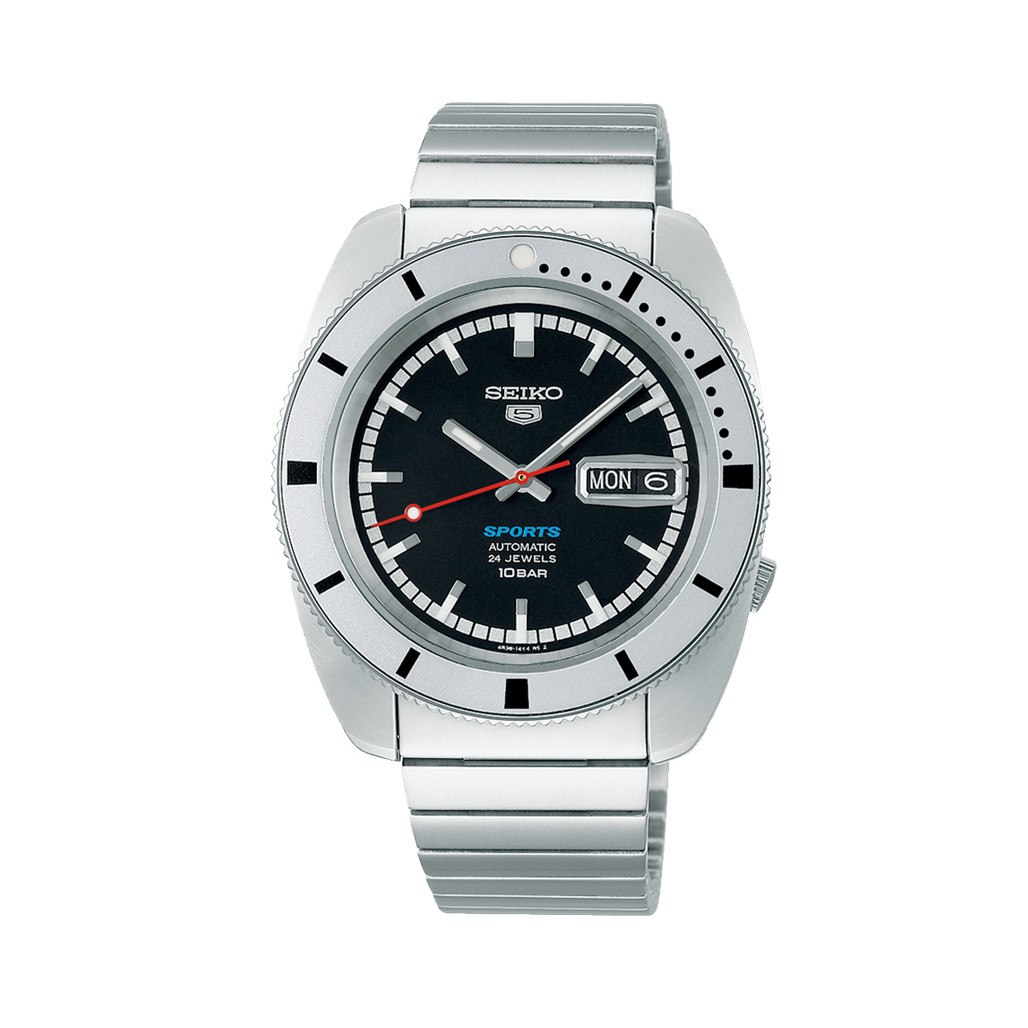 Seiko 5 Sports 38mm Automatic Watch with Black Dial #SRPL05